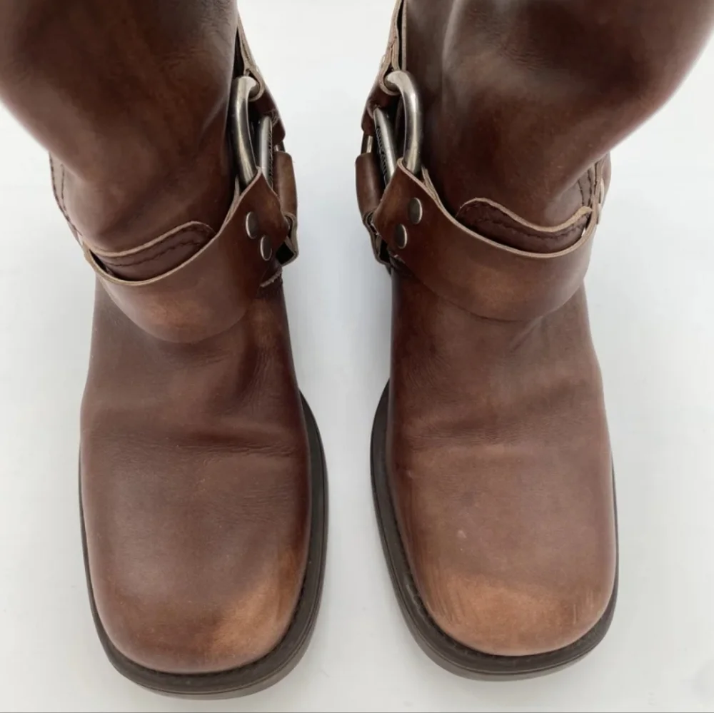 Miu Miu Harness Buckle Boots Brown Leather - Picture 9 of 11